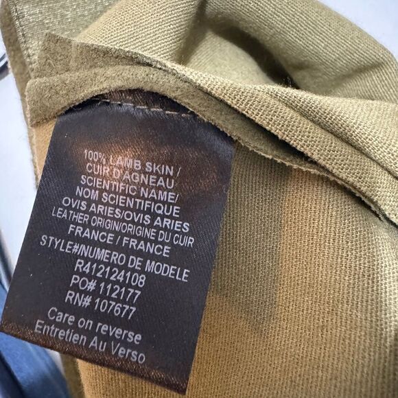 Alice + Olivia Front Zip Suede Leggings in Moss 100% lamb skin - Picture 10 of 10